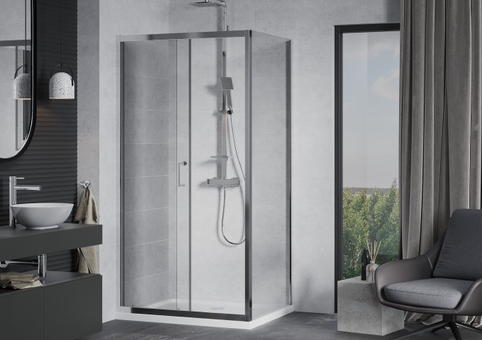 shower faucet in a shower cabin