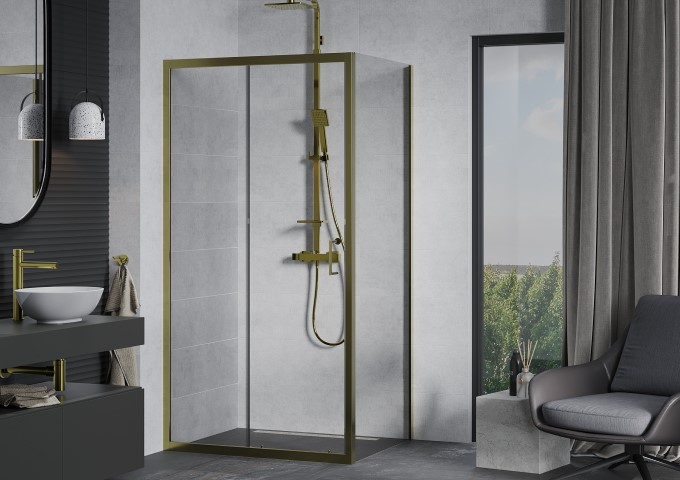 shower faucet in a bathroom