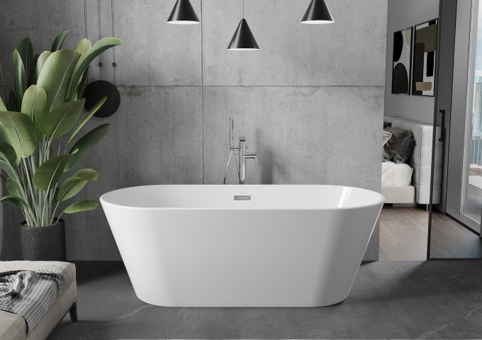 Acrylic freestanding bath