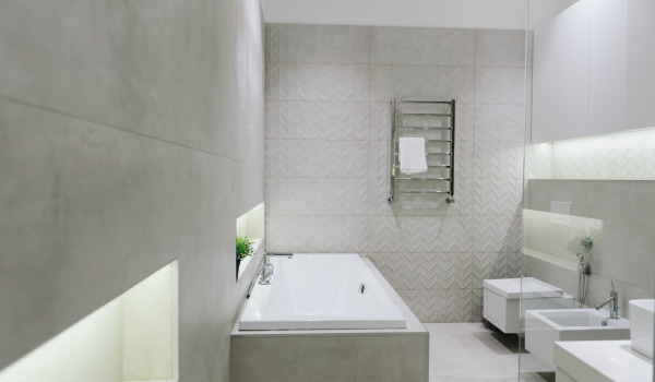 Modern bathroom with a bidet tap