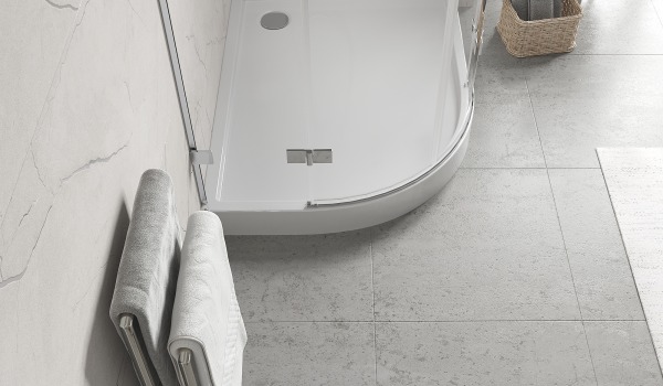Asymmetrical Semicircular Shower Tray for Bathroom