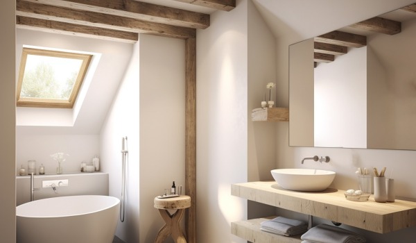 Attic bathroom — how to design a room with slants?