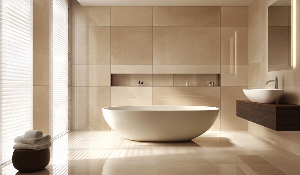 Beige bathroom — how to create a warm, elegant, and timeless interior?