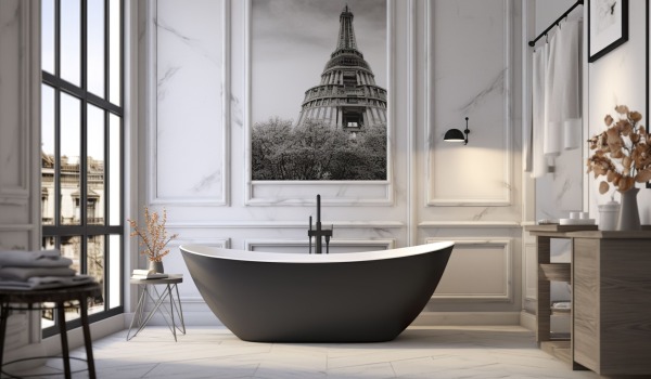 New York-style bathroom — elegance, symmetry, and timeless details 