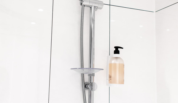 Stylish shower columns in the bathroom