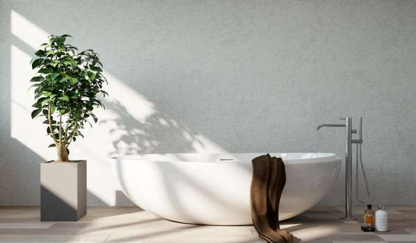 Bath with Screen in a Small Bathroom