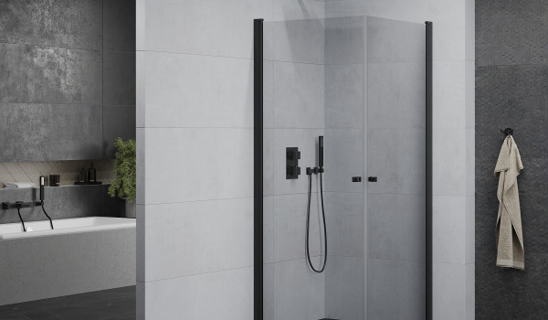 Modern bathroom with shower cabin