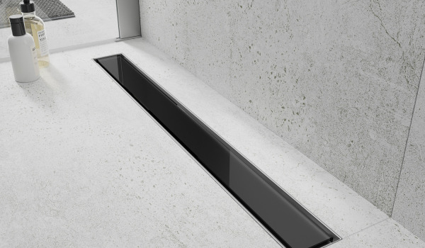 Elegant Glass Linear Drain