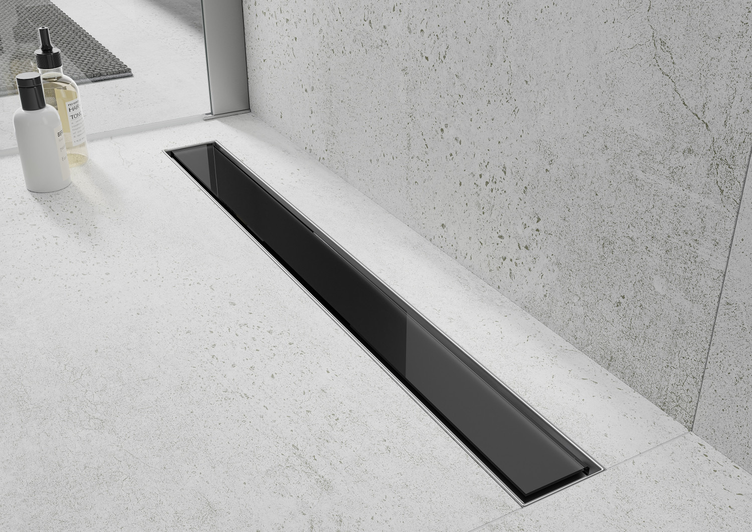 Elegant Glass Linear Drain