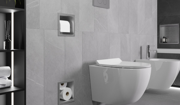 Toilet Paper Holder with Built-in Wall Magazine Rack