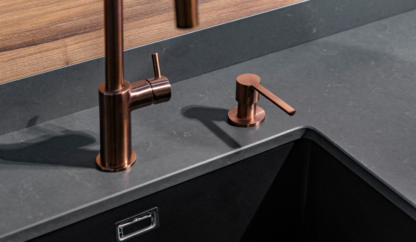 Sink with a dispenser, a practical kitchen sink