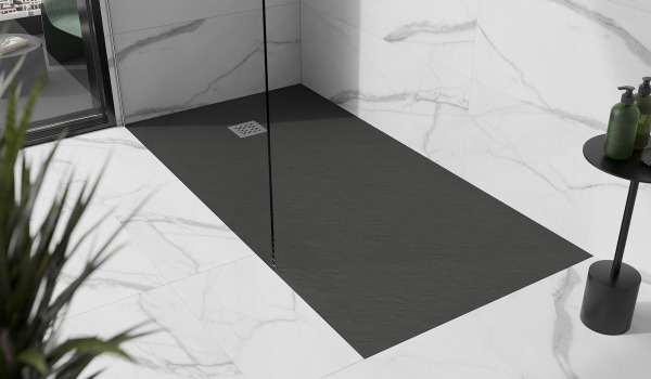 Marble bathroom with shower tray