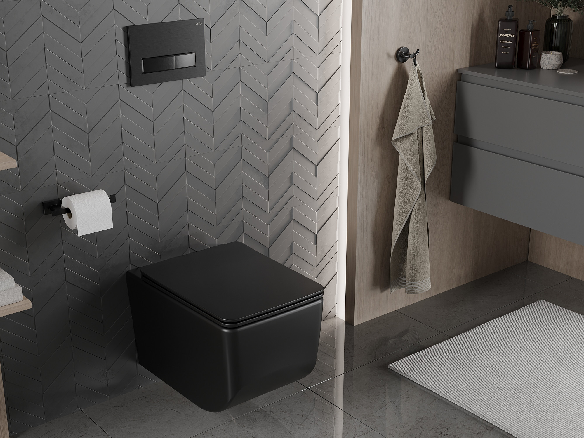 Black bathroom fittings