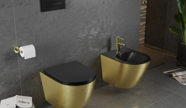 Black and Gold Bathroom Ceramics