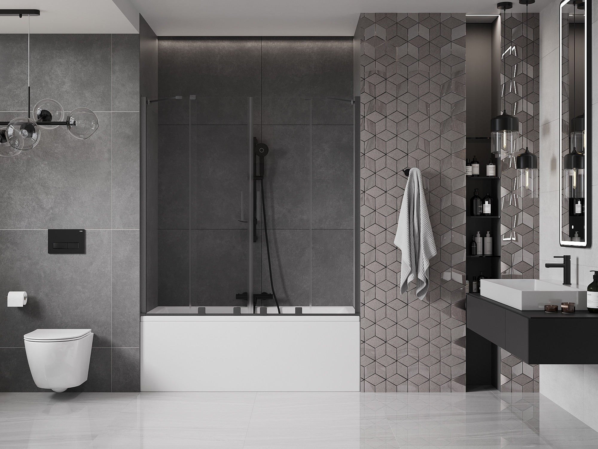 Bathtub with Double Screen