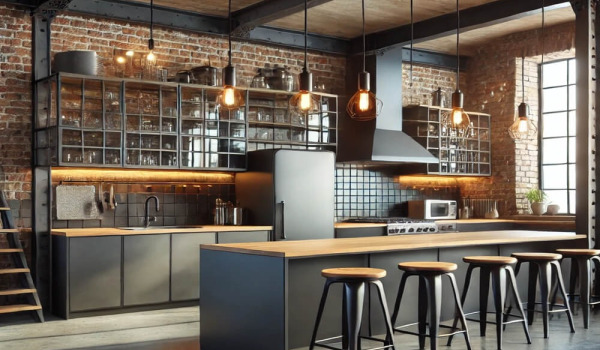 How to arrange a kitchen in an industrial, loft style?