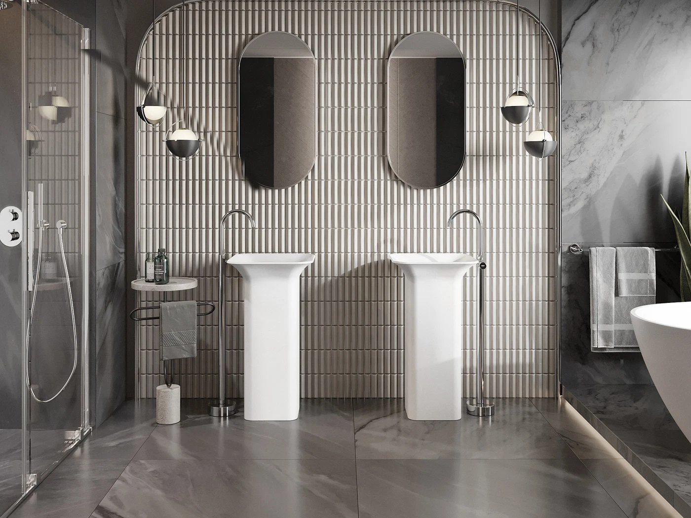 Bathroom in glamour style