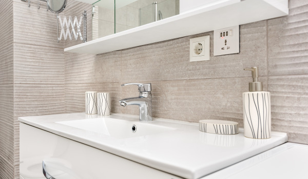 Where to hang bathroom shelves?